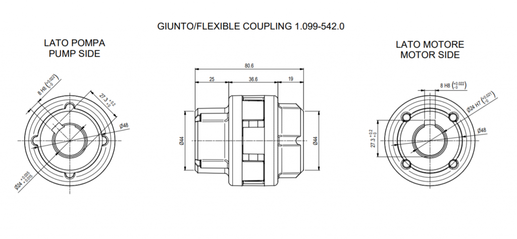 Flexibele koppeling HAWK 241515 – Ø24-24mm