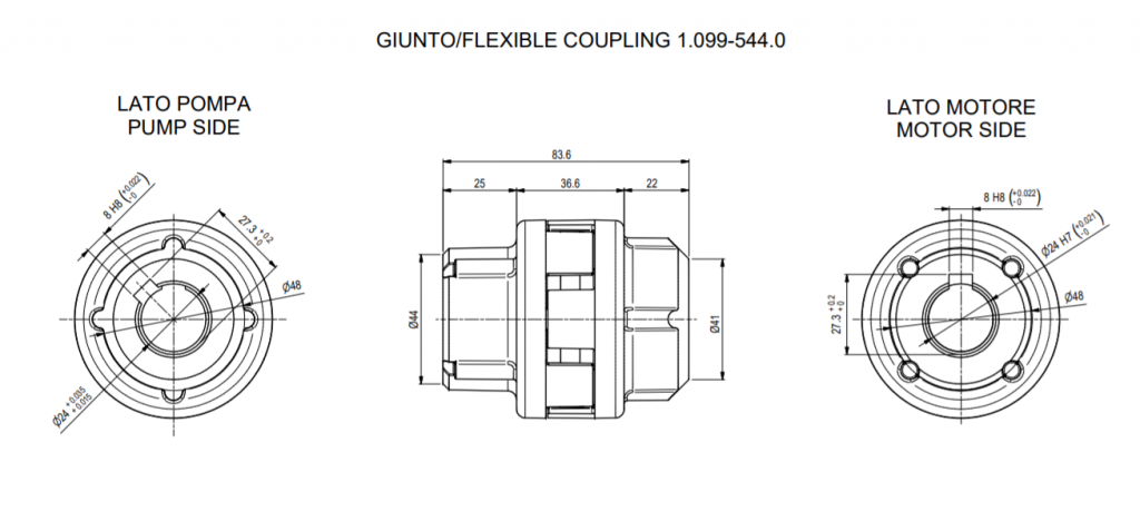 Flexibele koppeling HAWK 241520 – Ø24-24mm
