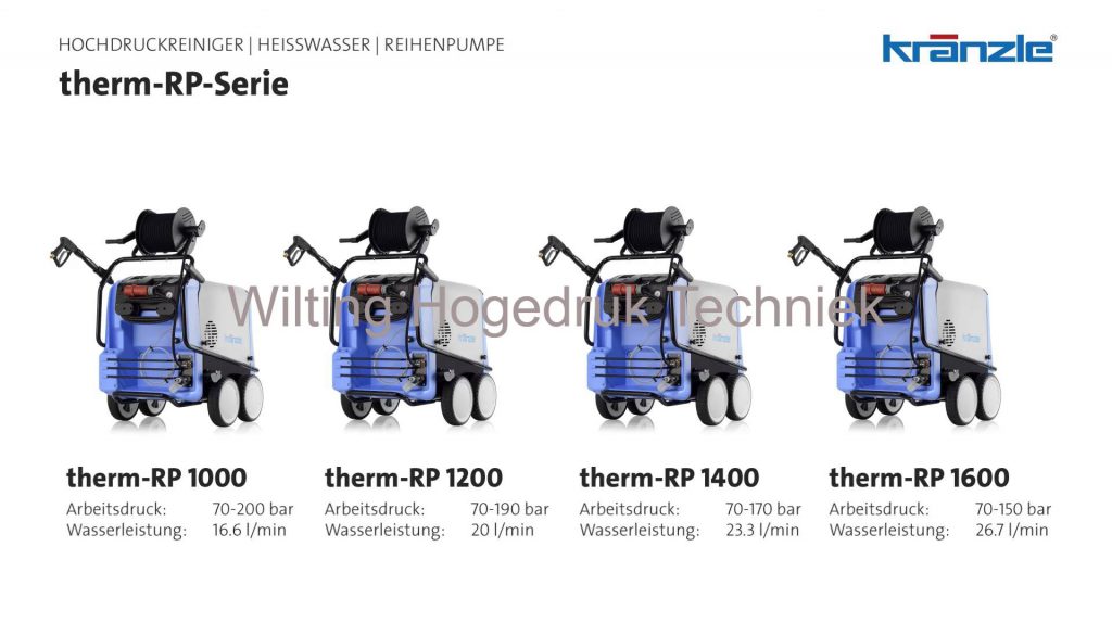 Kränzle Therm 1000 RP met krukaspomp , zonder slanghaspel