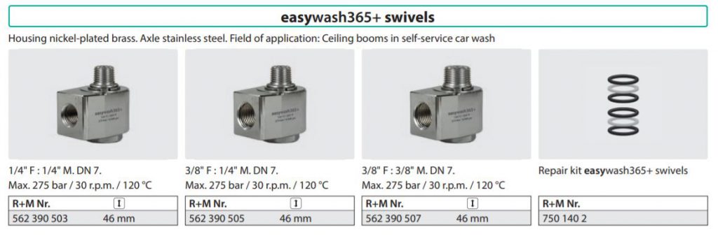 EASYWASH365+ Swivel Haaks – 3/8″IG : 1/4″AG 275 BAR