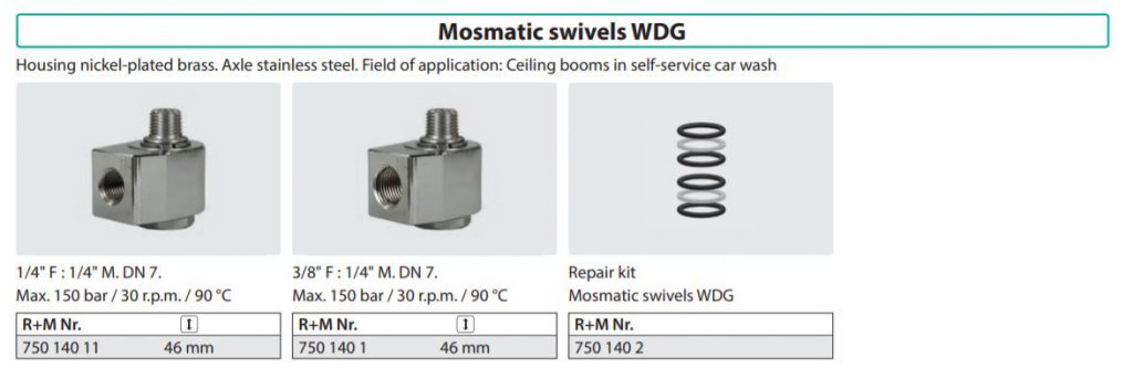 Mosmatic Swivel Haaks – 3/8″IG : 1/4″AG 150 BAR