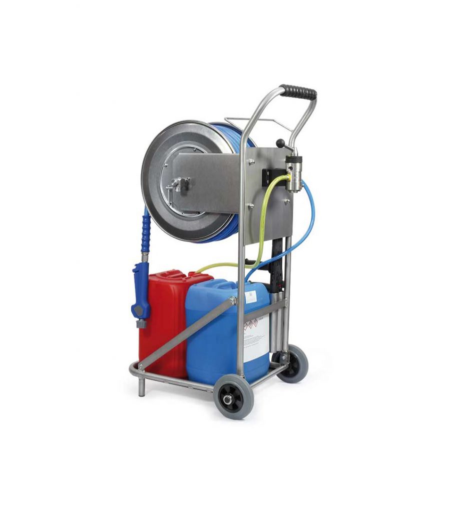 WAGEN RVS TROLLEY VOOR INJECTOR / SLANGHASPEL