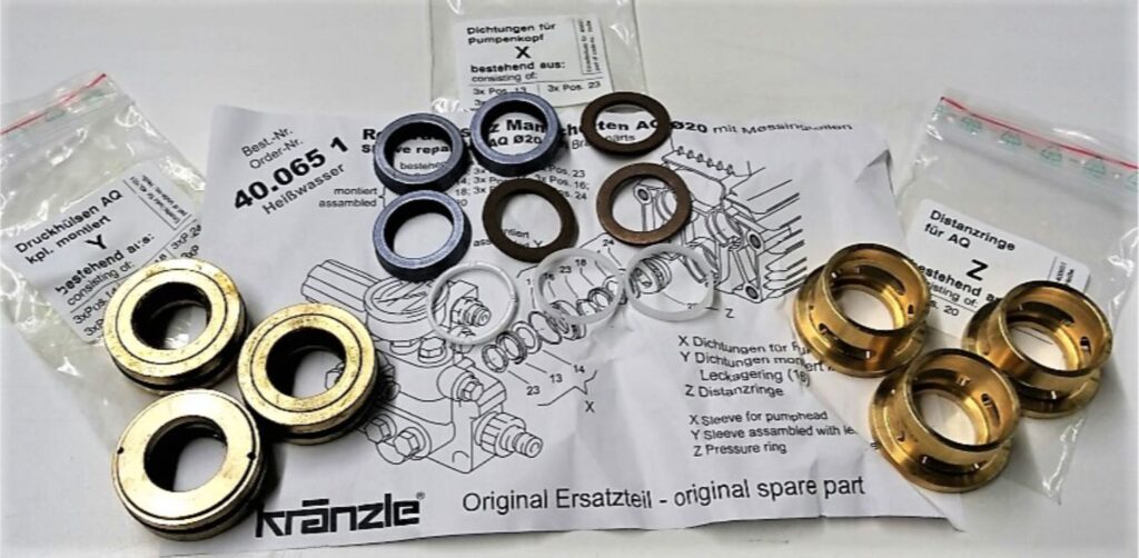 Kränzle 400651 afdichtingset AQ 20 mm met messing onderdelen